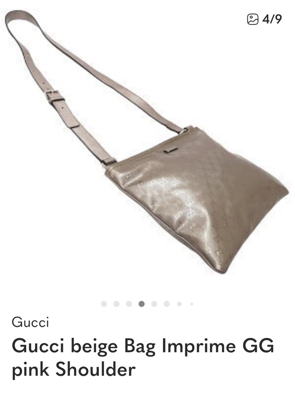 Gucci Metallic Pink-Beige GG Shoulder Bag